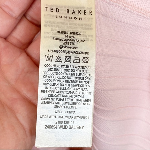 Ted Baker Balieey Stitch Detail Knotted Sleeveless Zip Back Dress Size 3/8-10 US - Picture 12 of 15